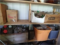 Large Assortment of Glass Jars & Bottles