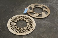 (2) Vintage Cast Iron Vent Grates, Approx 15"