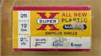 Western SuperX 12 ga. 6 shot shells - 25 ea