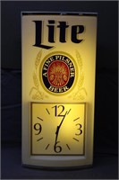 Miller Lite Clock, Works, Approx 25"x12"x6"