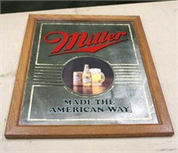 Miller Beer Mirror, Approx 18"x22"
