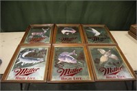 (6) Miller High Life Complete Series Beer Mirrors