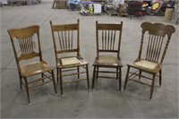 (4) Assorted Caned Seat Chairs