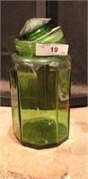 Green Glass Apothocary Jar
