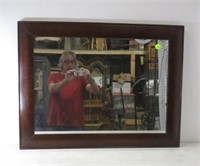 Mahogany Framed Wall Mirror, 33.5 x 25.75"
