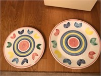 2 Hand Painted Italian Platters