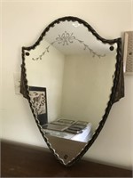 Fancy Decorated Shield Mirror