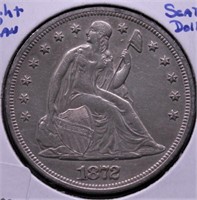 1872 SEATED DOLLAR AU DETAILS