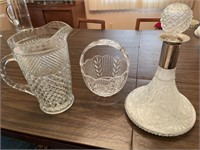 3 Pieces Crystal incl Ships Decanter, etc...