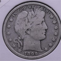 1899 BARBER HALF DOLLAR VG