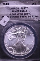 2015 MS70 SILVER EAGLE