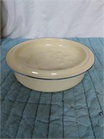 GRANITE PAN WITH LID -YELLOW WTIH BLUE STRIPE