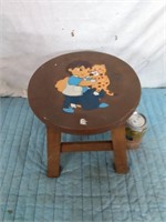 WOODEN CHILDS STOOL - PAINTED