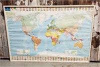 LARGE WALL MAP OF THE WORLD
