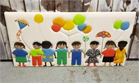 HAPPY CHILDREN WALL ART VINTAGE 1977