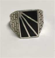 Sterling Silver And Black Onyx Ring