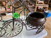 (2) Metal Tricycle Flower Pot Holders