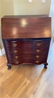 Vintage Claw Footed Drop Front Secretary Desk