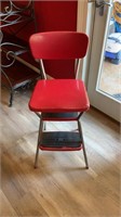 Vintage 1959 Cosco Stylaire Step Stool Chair. Red
