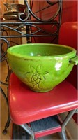 Green Ceramic Bowl with Wine Cork Stoppers