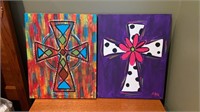 Two Cross Canvas Paintings