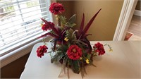 Decorative Centerpiece with Red Ceramic plate and