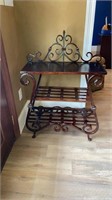 3 Tier Decorative Brown Metal Shelf