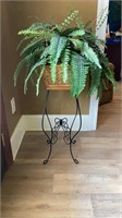Black Metal Stand with Artificial Fern