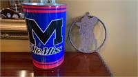 Ole Miss Rebels Trash Can and Metal Decor
