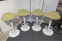 Set of 4 MCM Bar Stools Heavy Base 26" high