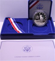 PROOF LIBERTY SILVER DOLLAR W BOX PAPERS