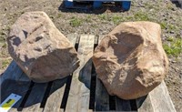 Two large landscaping boulders