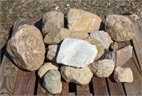 Pallet of medium and small landscaping rocks