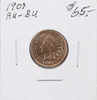 1907 AU-BU Indian Head Cent Coin