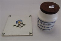 Vintage Tile Mince Meat Container From England