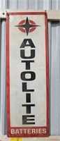 Single Sided Metal Autolite Batteries Adv Sign