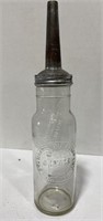 Vintage standard of Indiana glass oil bottle