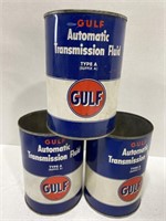 Vintage metal gulf transmission fluid can * bid