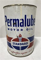 Vintage permalube motor oil 5 qt