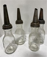 Vintage glass oil quart dispenser *bid per
