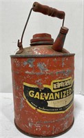 Vintage eagle galvanized gasoline can