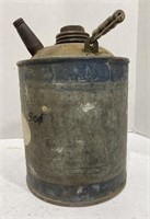 Vintage galvanized gas can approx 10” tall