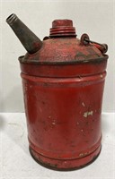 Vintage red metal galvanized gas can approx 10”