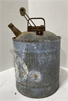 Vintage metal galvanized gas can approx 10” tall