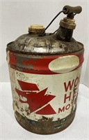 Vintage wolfs head motor oil 5 gallon container