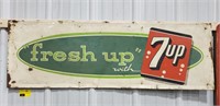 Vtg Embossed 7up "fresh up with 7up" metal