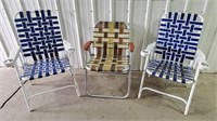 Lot of 3 vtg. Lawn chairs