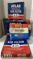 Various vintage car air filters
