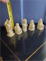 Miniature Buddha Figures, Set of 5, Shipping Avail
