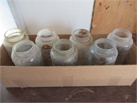 (7) Large Kerr Glass Canning Jars